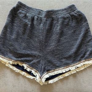 Hem and thread blue with fringe shorts - size small.